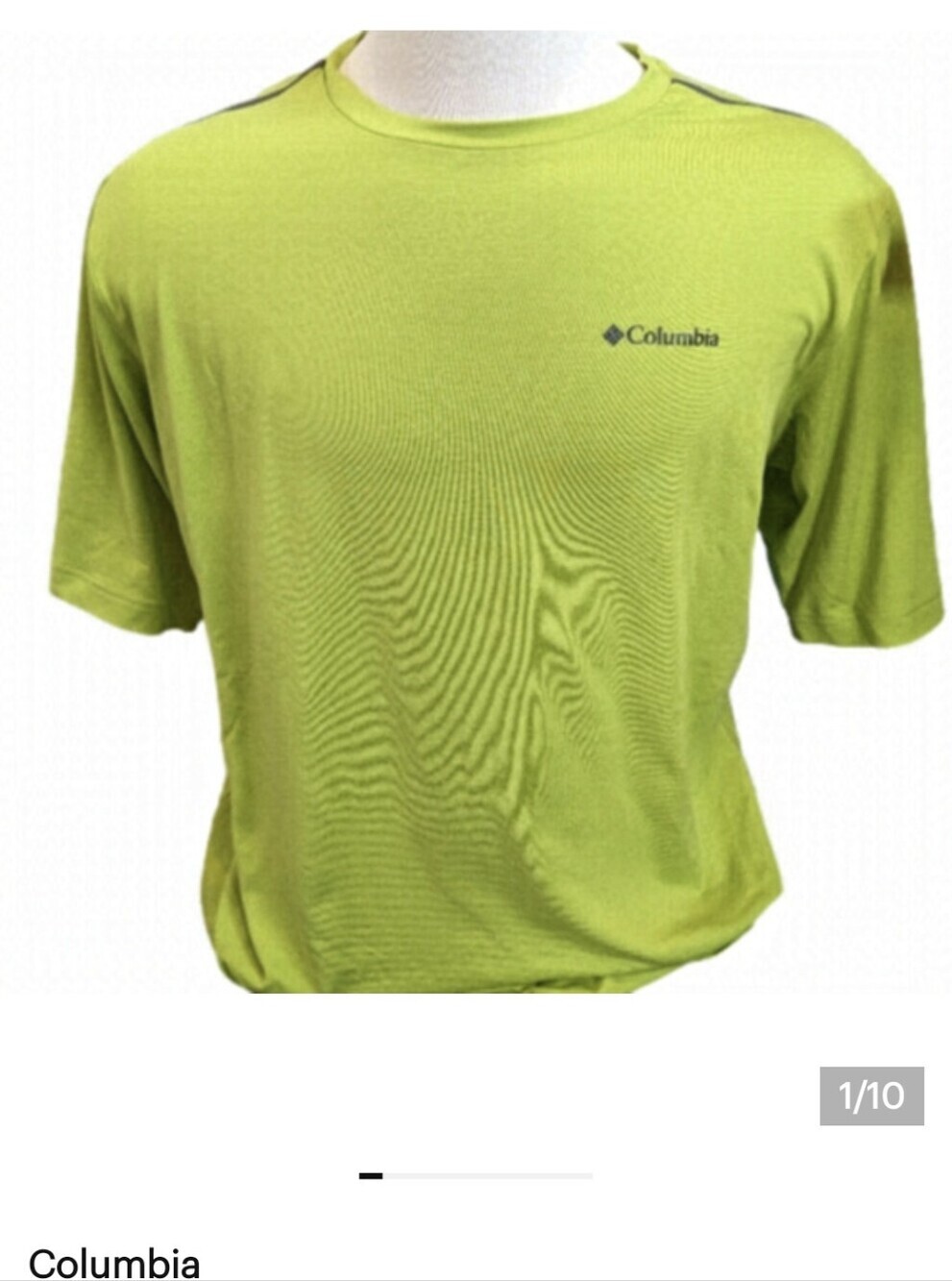 Columbia  Crew Neck Shirt - Men's Tech Trail Lime Tee, Size Large Tall